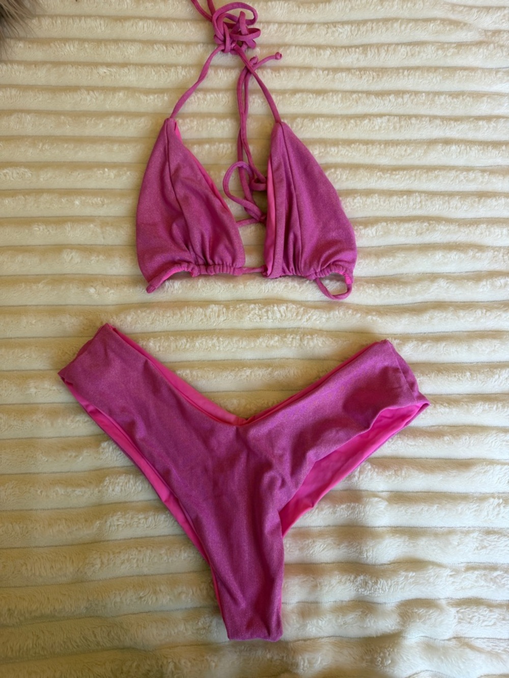 Skatie Swim Women’s Pink Triangle Bikini Set